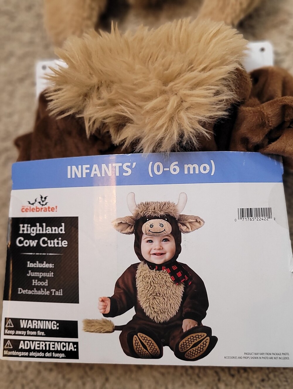 NWT The Way to Celebrate! Highland Cow Cutie infant costume Size 0-6 Months